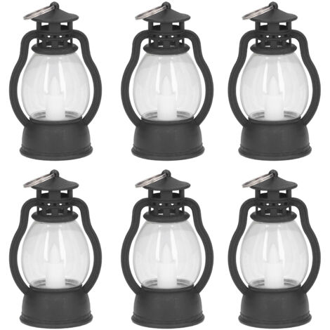 6Pcs Electric Lantern Vintage Lamp Battery Operated Light Home Decoration for Party Black (1/5)