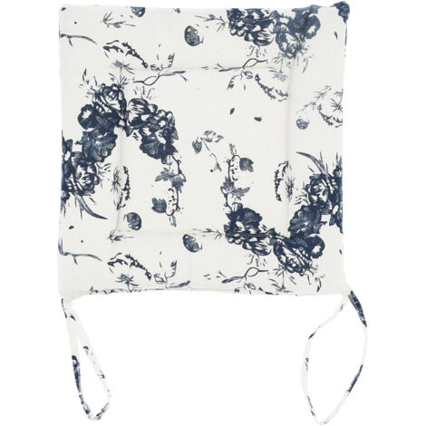 Chair Cushion Simple Pure Cotton Linen Thick NonSlip Soft Seat Cushion for Floor(White Ink ) (1/5)