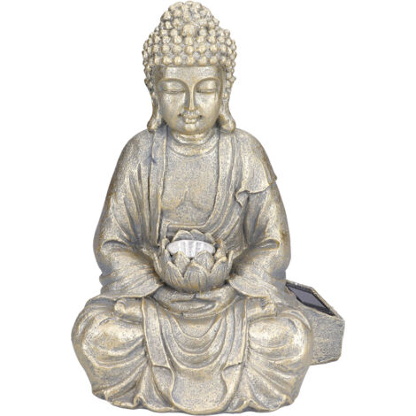Home Buddha Garden Light Solar Powered Zen Buddha Garden Statue for Yard Garden Patio Deck