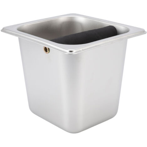 Stainless Steel Coffee Knocking Grounds Box with Rubber Rod Embeddable Coffee Dump Bin for Home Restaurant (1/5)