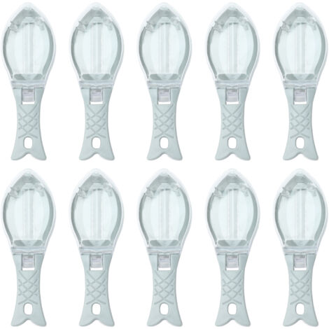 10Pcs Fish Scale Remover Portable Hand Held Hangable Compact Efficient Fish Scaler Brush for Kitchen Restaurant (1/5)