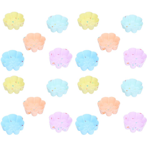 20Pcs Cupcake Baking Mould Silicone Muffin Cups Cupcake Moulds Jelly Pudding Mold7 Petal Flower Set (1/5)