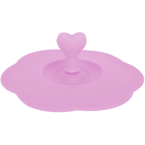 Silicone Lid Dustproof Heat Resistant Hot and Cold Beverage Cup Lid for Kitchen HomePink (1/5)