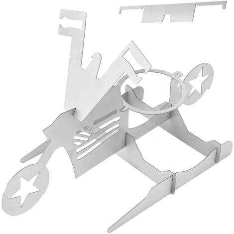 Stainless Steel Chicken Stand Removable Portable MotorcycleShape BBQ Roaster Stand for Party(FivePointed Star Shape ) (1/5)