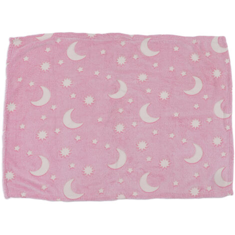 1.52x1M Luminous Blanket Double Sided Polyester Glowing Blanket Bedroom Air Conditioning Blanket for KidsPink