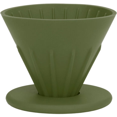 Silicone Coffee Dripper Reusable Cone Coffee Filter Holder for Travel Hiking Camping Home OfficeGreen (1/5)