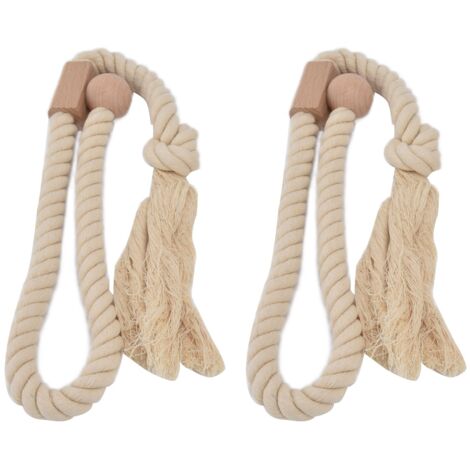 2PCS Curtain Tieback Cotton Curtain Holdback Rope Curtain Magnetic Cord for HouseholdLight Color (1/5)