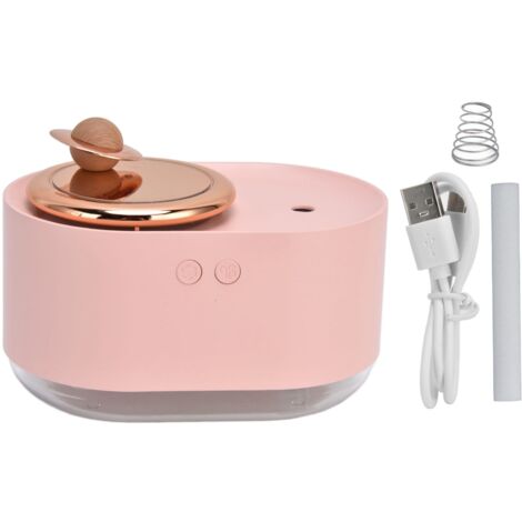2 in 1 Rotating Planet Humidifier USB Charging Cordless Mute Spray Humidification for Home 1200MAHPink (1/5)