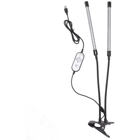 Plant Grow Light Dimmable Timing Full Spectrum USB Powered Dual Head Clip On LED Plant Lamp for Indoor 30W (1/5)