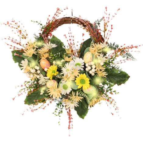 Artificial Wild Chrysanthemum Half Wreath Easter Decorative Wreaths for Home Front Door Decoration (1/5)