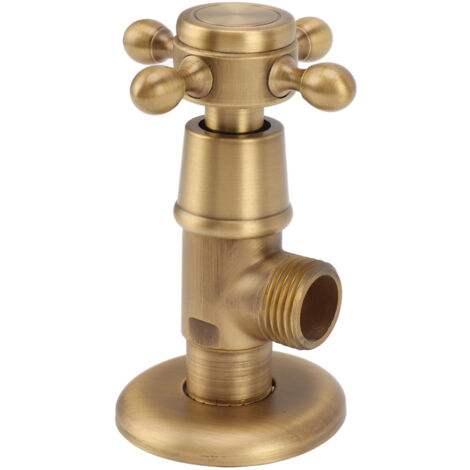 Solid Brass Angle Stop Valve Retro Thickened Cold Hot Triangle Valve Explosion Proof Water Shut Off Valve Antique