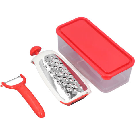 Vegetable Cutter 4 in 1 Multifunctional Stainless Steel Portable Lightweight Easy Operation Veggie ChopperRed (1/5)