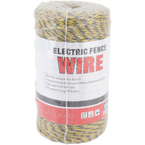 Electric Fence Polywire 6 Strand Stainless Steel 200M Poly Wire for Farm Protection MLD‑040C
