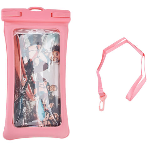 TPU Universal Floating Waterproof Phone Bag Pouch Cover with Lanyard for Below 7.2‑inch PhonePink (1/5)