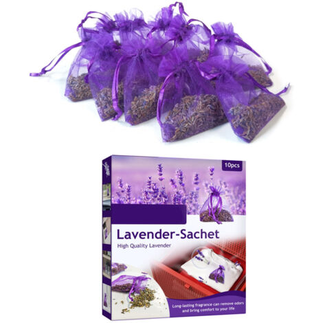 10 Pack Lavender Sachets for Drawers and Closets Perfect for Car Room Air Refreshing Fragrance Sachets Bag (1/5)
