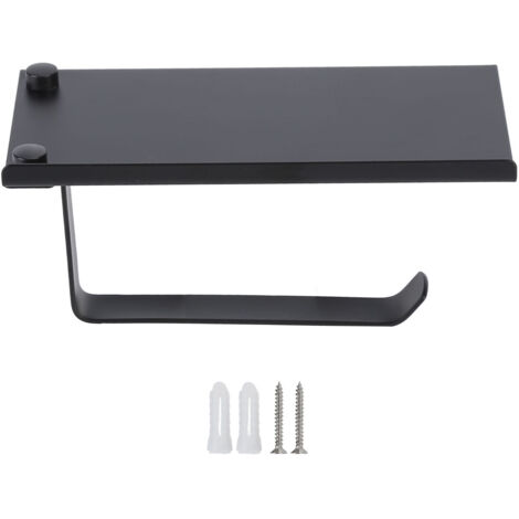 Toilet Paper Holder 304 Stainless Steel Anti Rust Wearable Bathroom Phone Holder for Kitchen WashroomBlack (1/5)