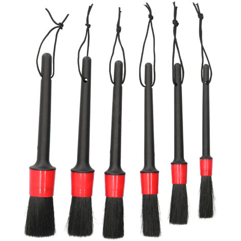 6Pcs Car Detailing Brushes Cleaning Brush Set for Wheels Tire Interior Exterior Air Vents Cleaning Tools Kit (1/5)