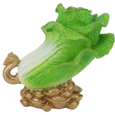 Lucky Cabbage Crafts Chinese Bai Cai Ornament Resin Feng Shui Blessing Wealth Decoration For Shop Office Gifts (1/5)