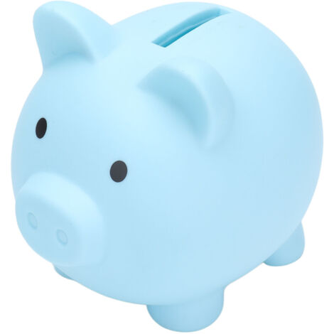 Piggy Bank Rugged Durable Vinyl Cartoon Animal Pig Coin Cash Piggy Bank Boy Girl GiftBlue