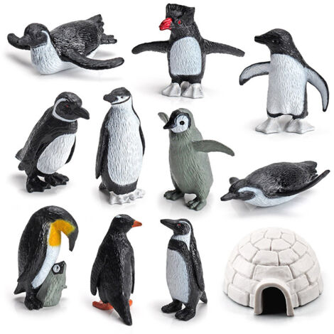 11PCS PVC Penguin Figurines Cute Simulation Ocean Animal Penguin Figure Model Toys Children s Cognitive Animal Ornaments (1/5)