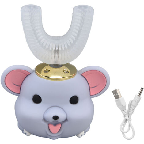 Mouth Electric Toothbrush U Shaped Toothbrush USB Charging Cartoon Silicone Kids ToothbrushL