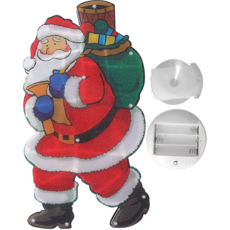 LED Santa Decoration Lights Window Battery Powered LED Christmas Cup Pendant Lights with Suction Cup (1/5)