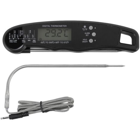 Meat Thermometer Multi Needle Multi Function Waterproof Instant Read Food Meat Thermometer for Kitchen Outdoor Grilling BBQ Black (1/5)