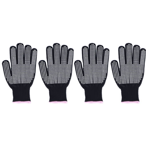 4Pcs Heat Resistant Gloves High Temperature Resistant Anti Scalding Mitts with Silicone BumpsWhite Silicone Pink Edge (1/5)