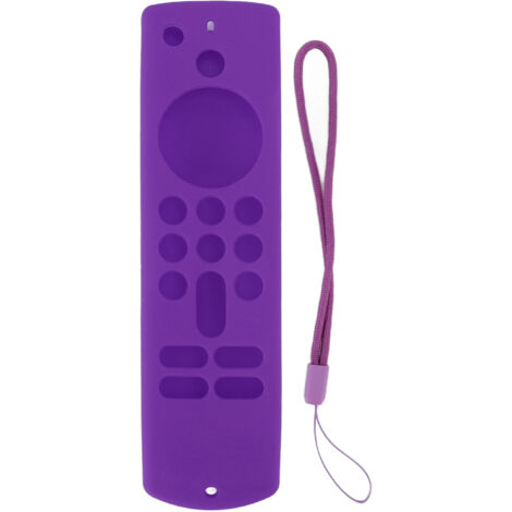 Remote Control Silicone Cover for Fire TV Stick Anti Slip Silicone Protective Case with Lanyard 3rd Gen Purple
