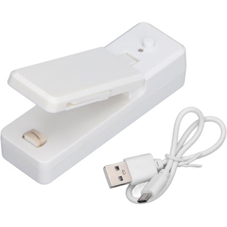Portable Mini Bag Sealer with Magnet USB Charging Plastic Bag Sealing Machine for Home Kitchen UseWhite (1/5)