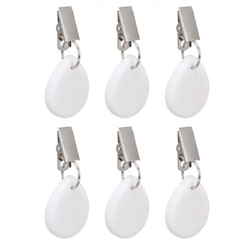 6Pcs Tablecloth Weights Marble Stainless Steel Small Size Waterproof Rustproof Durable Clip On Weights for Party PicnicOval (1/5)