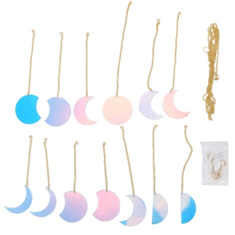 13PCS Moon Phase Wall Hanging Decor Banners Hanging Ornaments for Bedroom Home Office Nursery Wall Art (1/5)