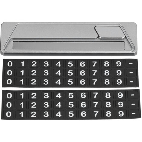Temporary Parking Card Plate Aluminum Alloy Phone Number Card Plate Auto Parks Stop AccessoriesGrey (1/5)