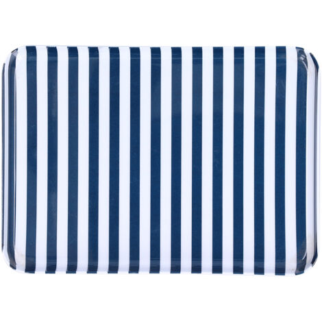 Fruit Tray Blue White Stripe Melamine Safe Environmentally Friendly Colourfast Dessert Platter for Restaurant (1/5)