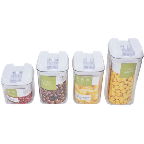 4Pcs/Set Kitchen Storage Box Transparent Multifunctional Sealed Jar for Home Kitchen (1/5)