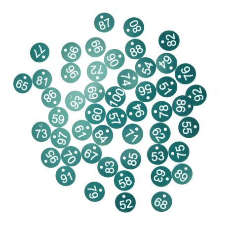 50PCS Numbered Label Numbered Tag for Farm Livestock Beekeeping Husbandry Breeding Supplies51-100 Green (1/5)