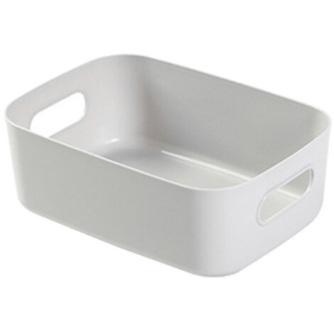 Desktop Storage Basket PP Cosmetic Storages Box Desktops Sundries Organizer with Handle for HouseholdSmall Gray (1/2)