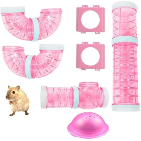 Hamster Tubes Set Transparent Hamster Cage Toys DIY Connection Tunnel Track Rat Toy (1/5)