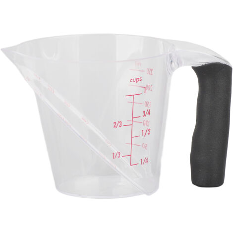 Measuring Cup Heat Resistant Angled Plastic Measuring Mug with Handle for Drinking Baking Cooking Pouring Liquid 250ml (1/5)