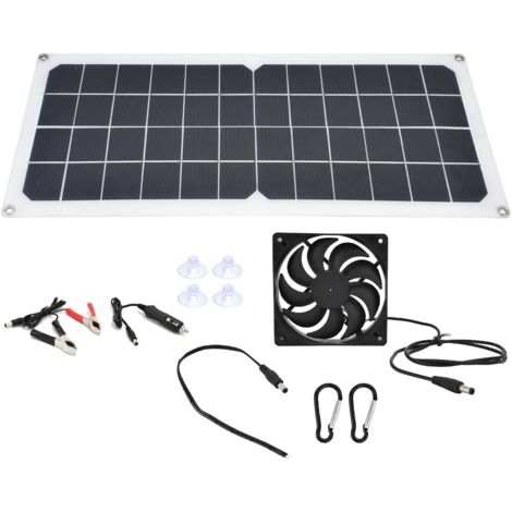 10W Photovoltaic Solar Panel with Fan Kit Dual Female USB Ports for Cars Boats Airplanes Satellites (1/5)
