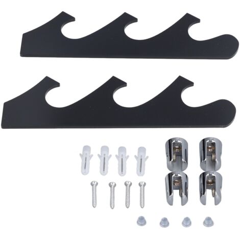 1 Pair Sword Holder Stand Sword Display Rack Wall Mounted Samurai Sword Hanger for HomeBlack (1/5)