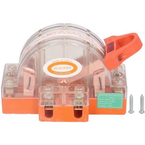 Double Pole Knife Switch Transparent Shell 2P 100A Safety Knife Switch with LED Indicator for Generator Power Switches (1/5)