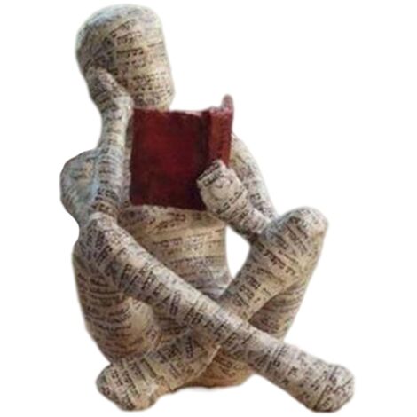 Vintage Reading Woman Figurine Pulp Lady Reading Bookshelf Decor Resin Statue Crafts Gifts Figures for Home Library Office Desktop (1/5)