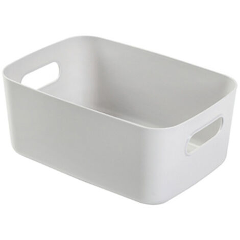 Desktop Storage Basket PP Cosmetic Storages Box Desktops Sundries Organizer with Handle for HouseholdMedium Gray (1/2)
