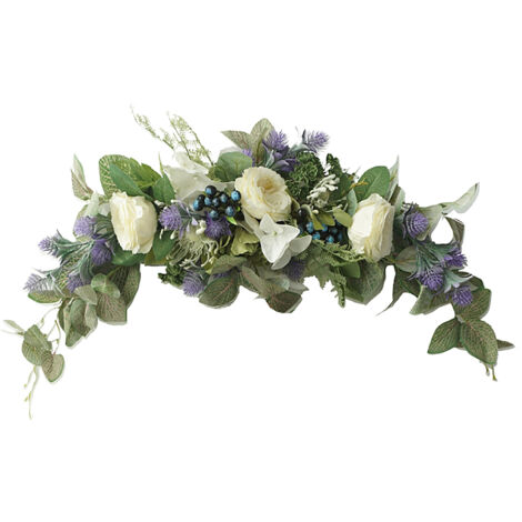 Lavender Wreath Artificial Lavender Floral Wreath for Wedding Party Wall Window Backdrop Home Decor (1/5)