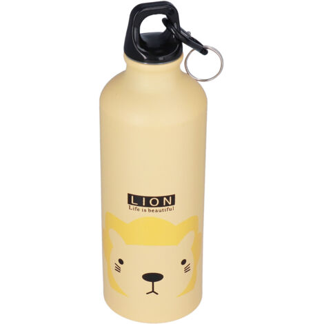 Kids Water Bottle Cute Cartoon 500ml Aluminum Insulated Water Bottle Sport Water JugYellow Lion (1/5)