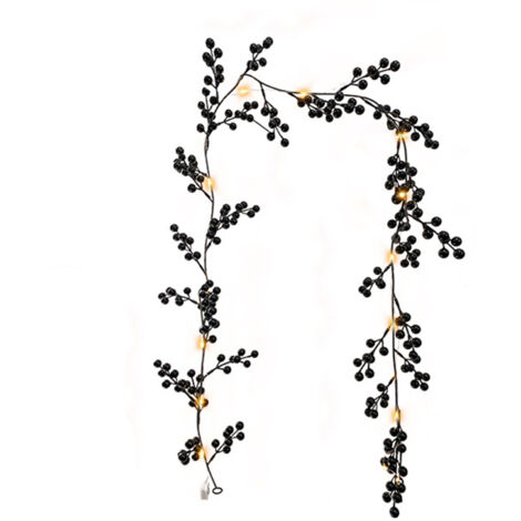 Artificial Berry Rattan with Black Berries Christmas Decoration Rattan for Mantelpiece Stair Handrail (1/5)