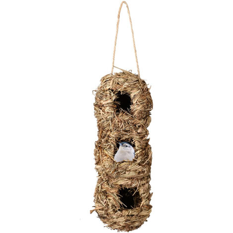 Hand Woven Hummingbird Houses Peanut Shape Natural Bird Nest Hut Straw Bird Nest Handmade Hanging Bird Hut for Window Home Garden (1/5)
