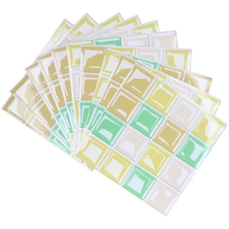 10 Packs Tile Sticker Waterproof Self Adhesive Mosaic Tile Sticker for Kitchen Floor Wall (1/5)