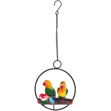 Hanging Parrot Sculpture Hanging Ring Statue for Patio Lawn Home and Garden Decor (1/5)